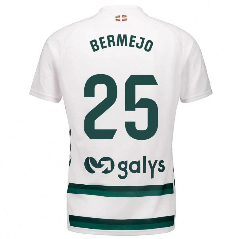 Danxen Hombre Camiseta Joseba Bermejo #25 Blanco Verde 2ª Equipación 2025/26 La Camisa