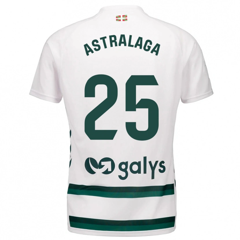 Danxen Hombre Camiseta Eunate Astralaga Aranguren #25 Blanco Verde 2ª Equipación 2025/26 La Camisa