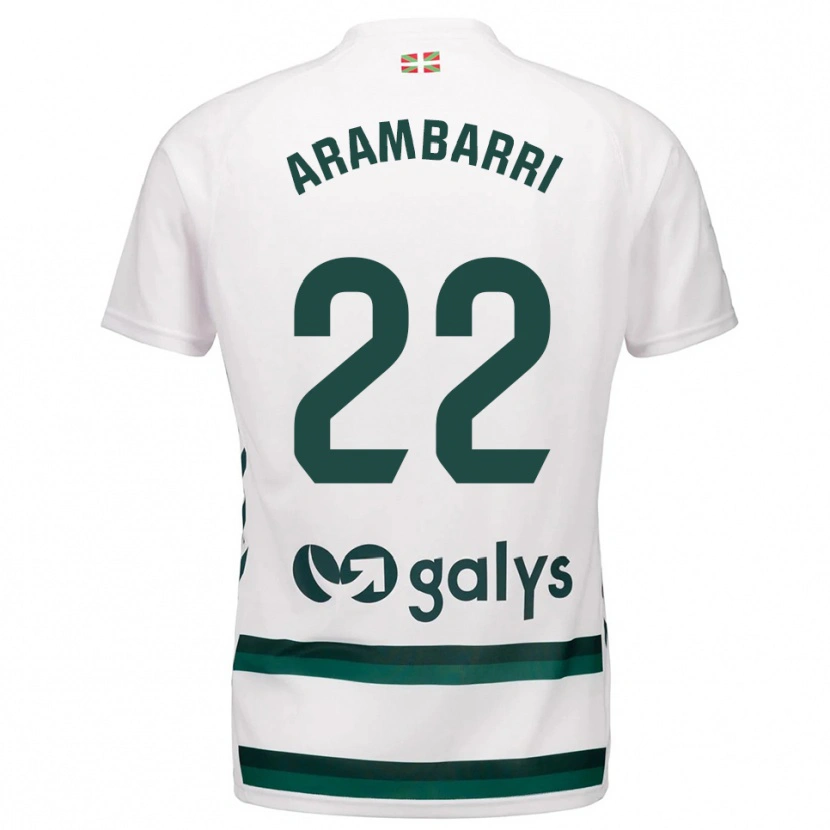 Danxen Hombre Camiseta Aritz Arambarri #22 Blanco Verde 2ª Equipación 2025/26 La Camisa