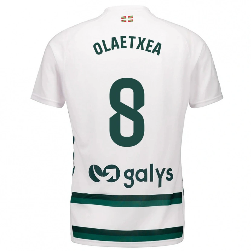 Danxen Hombre Camiseta Lander Olaetxea #8 Blanco Verde 2ª Equipación 2025/26 La Camisa