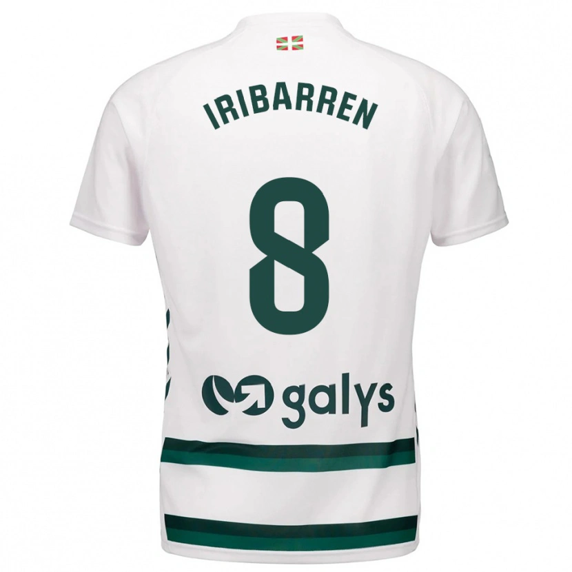 Danxen Hombre Camiseta Amaia Iribarren Arteta #8 Blanco Verde 2ª Equipación 2025/26 La Camisa