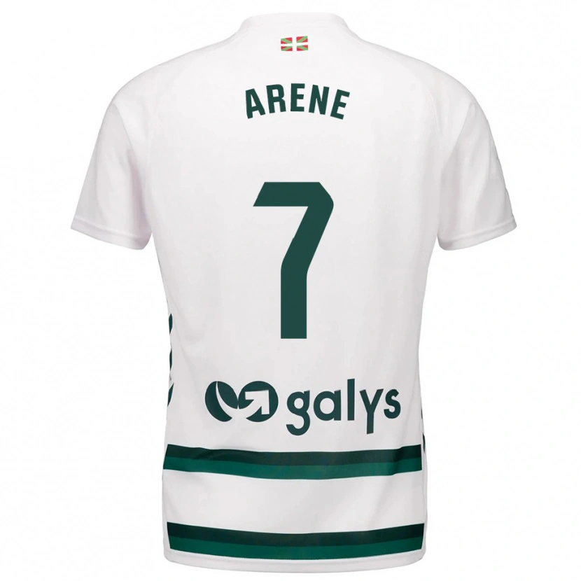Danxen Hombre Camiseta Arene Altonaga Echeverria #7 Blanco Verde 2ª Equipación 2025/26 La Camisa