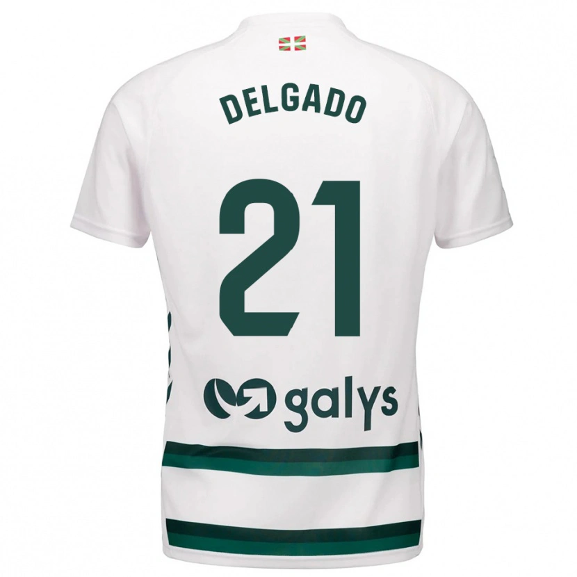 Danxen Hombre Camiseta Marc Delgado #21 Blanco Verde 2ª Equipación 2025/26 La Camisa