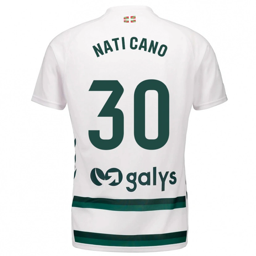 Danxen Hombre Camiseta Natividad Cano Cabello #30 Blanco Verde 2ª Equipación 2025/26 La Camisa