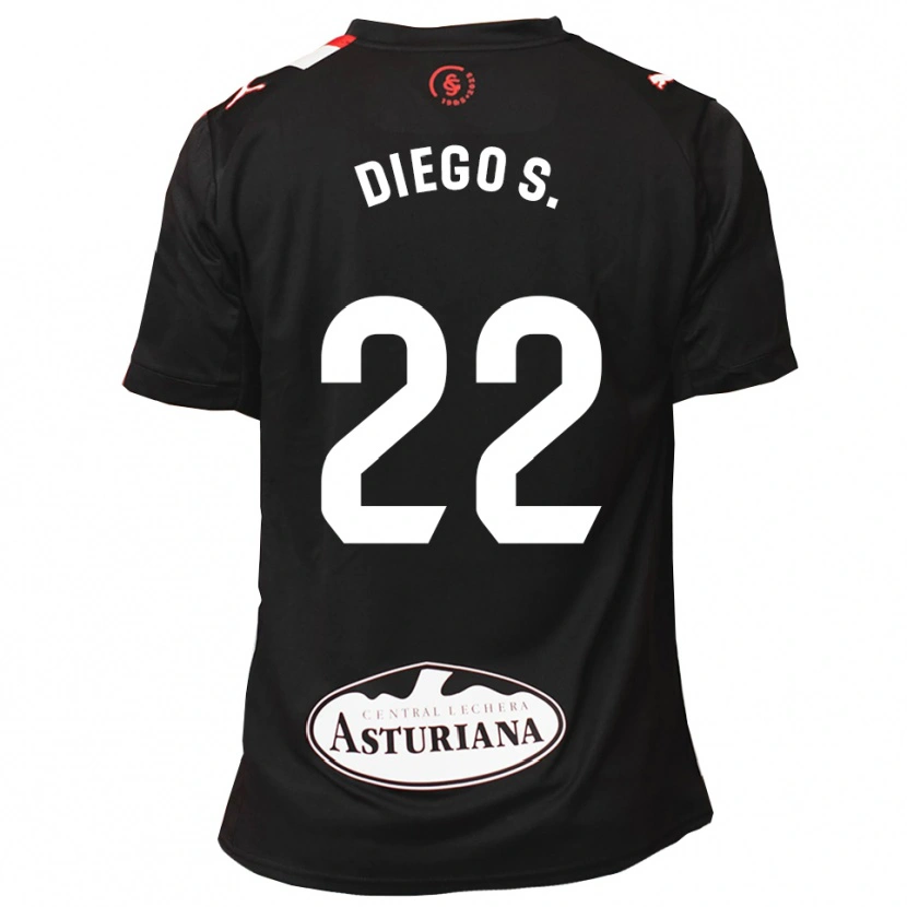 Danxen Hombre Camiseta Diego Sánchez #22 Negro Blanco 2ª Equipación 2025/26 La Camisa