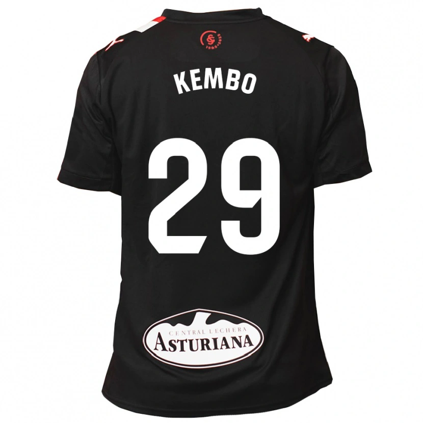 Danxen Hombre Camiseta Yann Kembo #29 Negro Blanco 2ª Equipación 2025/26 La Camisa