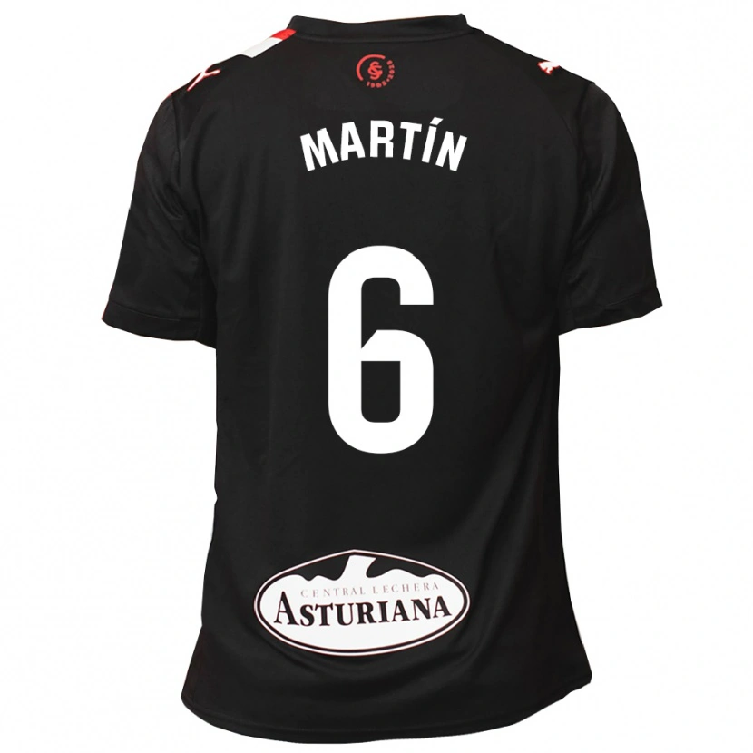 Danxen Hombre Camiseta Nacho Martín #6 Negro Blanco 2ª Equipación 2025/26 La Camisa