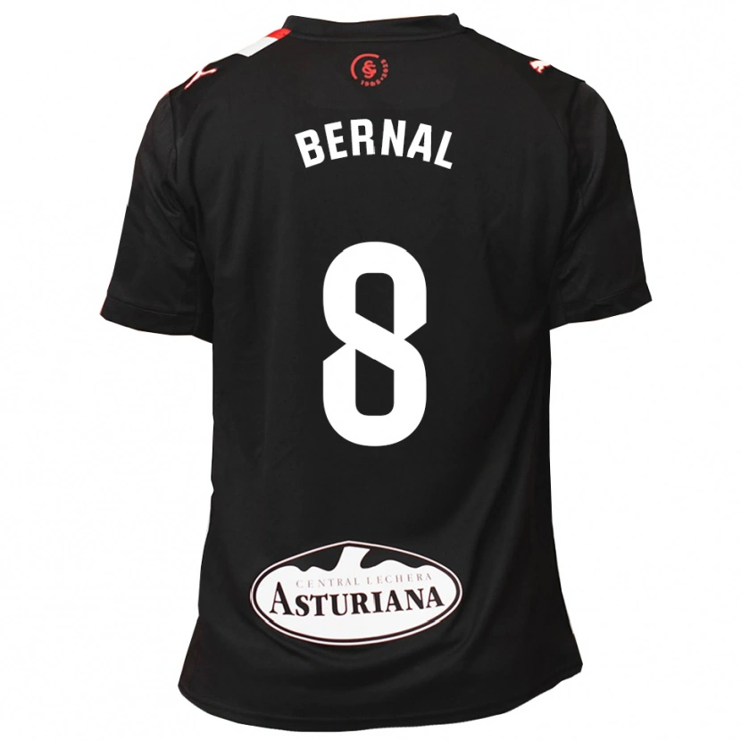 Danxen Hombre Camiseta Jesús Bernal #8 Negro Blanco 2ª Equipación 2025/26 La Camisa