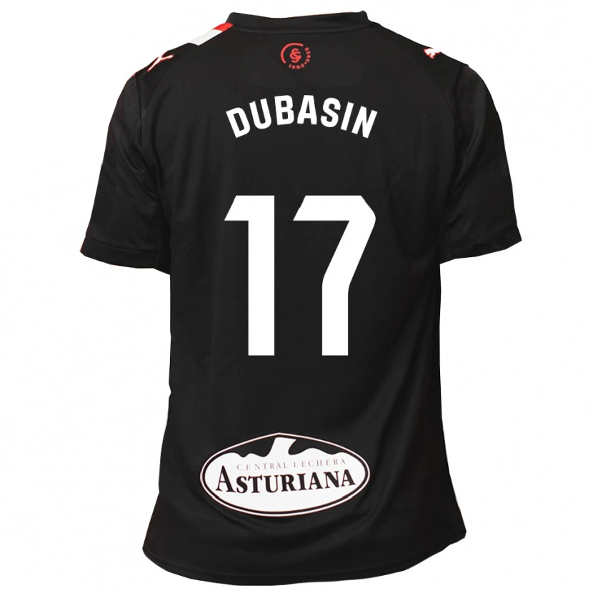 Danxen Hombre Camiseta Jonathan Dubasin #17 Negro Blanco 2ª Equipación 2025/26 La Camisa