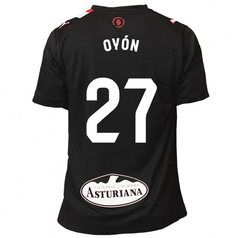 Danxen Hombre Camiseta Álex Oyón #27 Negro Blanco 2ª Equipación 2025/26 La Camisa