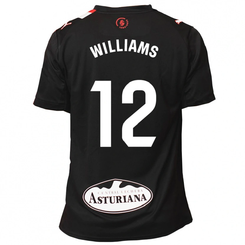 Danxen Hombre Camiseta Aaron Williams #12 Negro Blanco 2ª Equipación 2025/26 La Camisa