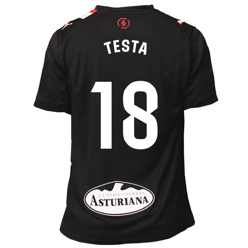 Danxen Hombre Camiseta Laura Testa Roca #18 Negro Blanco 2ª Equipación 2025/26 La Camisa