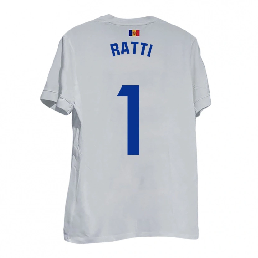 Danxen Hombre Camiseta Nico Ratti #1 Blanco Amarillo Azul 2ª Equipación 2025/26 La Camisa