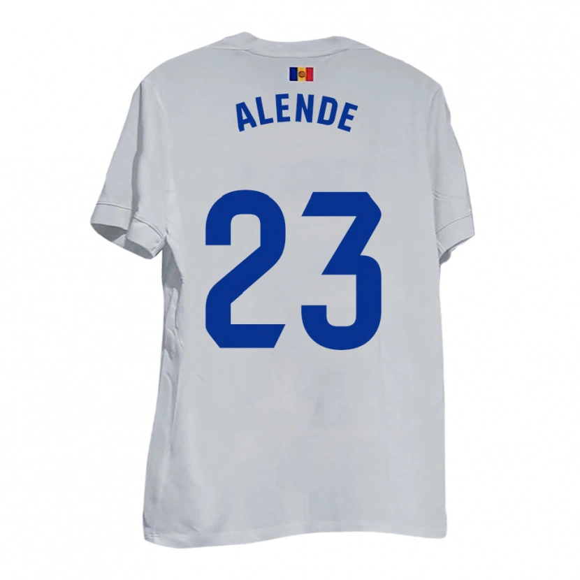 Danxen Hombre Camiseta Diego Alende #23 Blanco Amarillo Azul 2ª Equipación 2025/26 La Camisa