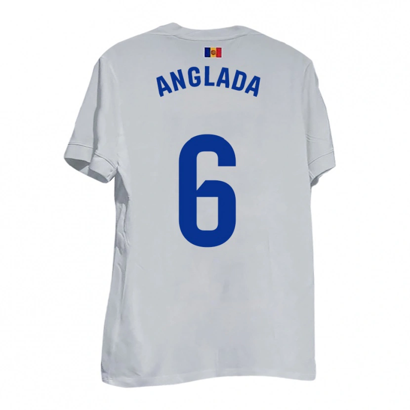 Danxen Hombre Camiseta Manel Anglada #6 Blanco Amarillo Azul 2ª Equipación 2025/26 La Camisa