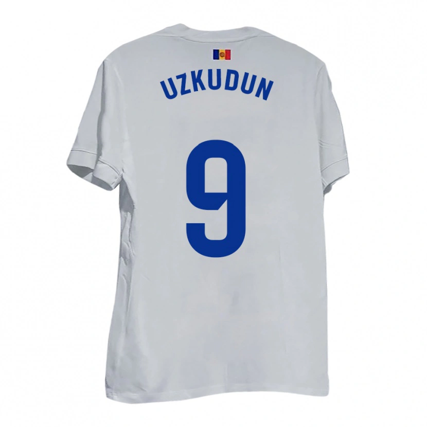 Danxen Hombre Camiseta Aitor Uzkudun #9 Blanco Amarillo Azul 2ª Equipación 2025/26 La Camisa