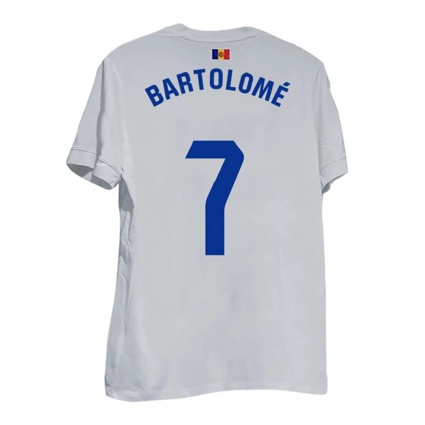 Danxen Hombre Camiseta Luis Bartolomé #7 Blanco Amarillo Azul 2ª Equipación 2025/26 La Camisa