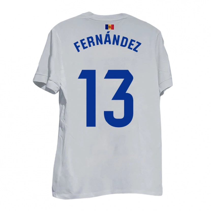 Danxen Hombre Camiseta Ferran Fernández #13 Blanco Amarillo Azul 2ª Equipación 2025/26 La Camisa