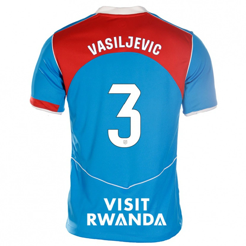 Danxen Hombre Camiseta Ivan Vasiljevic #3 Azul Blanco Equipación Tercera 2025/26 La Camisa