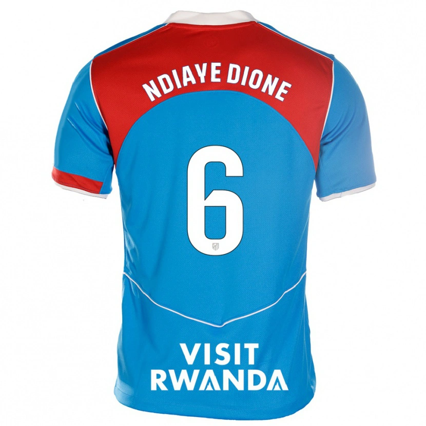 Danxen Hombre Camiseta Assane Ndiaye Dione #6 Azul Blanco Equipación Tercera 2025/26 La Camisa