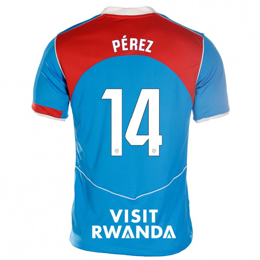 Danxen Hombre Camiseta Diego Pérez #14 Azul Blanco Equipación Tercera 2025/26 La Camisa