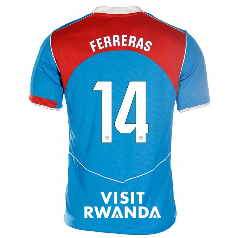 Danxen Hombre Camiseta Adrian Ferreras #14 Azul Blanco Equipación Tercera 2025/26 La Camisa