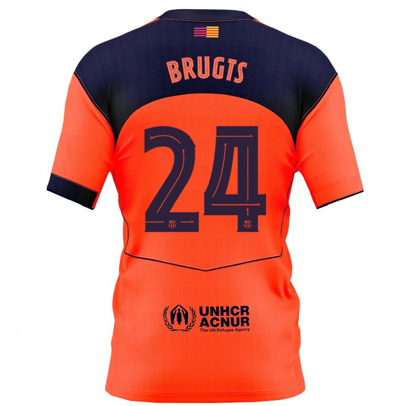 Danxen Hombre Camiseta Esmee Brugts #24 Naranja Marino Equipación Tercera 2025/26 La Camisa
