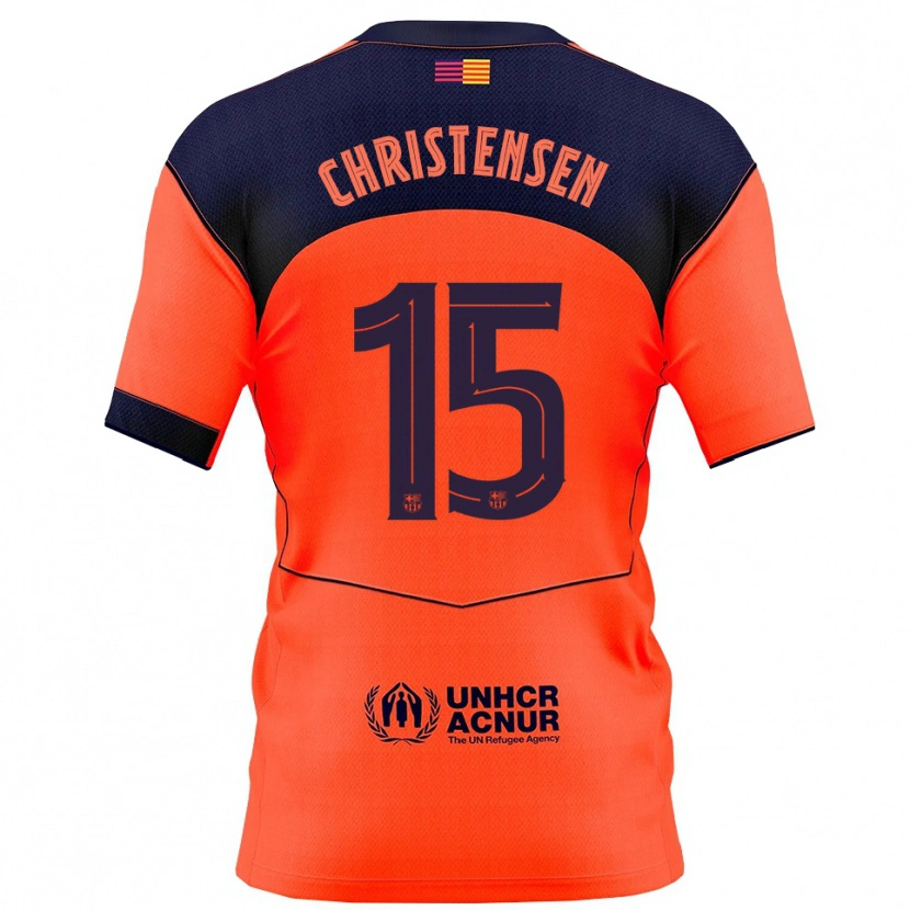 Danxen Hombre Camiseta Andreas Christensen #15 Naranja Marino Equipación Tercera 2025/26 La Camisa