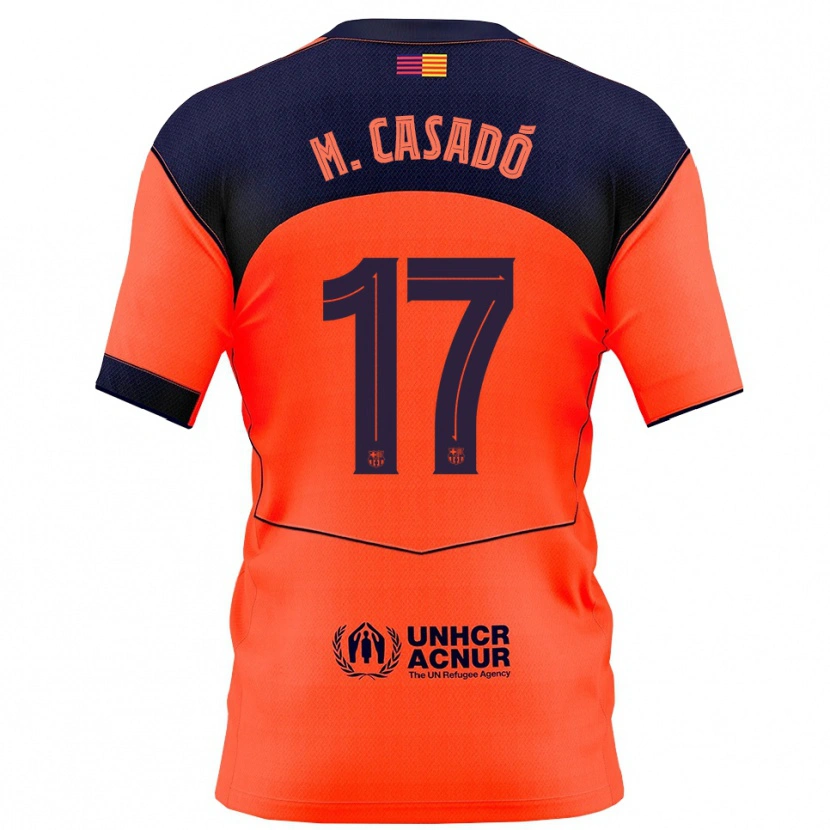 Danxen Hombre Camiseta Marc Casadó #17 Naranja Marino Equipación Tercera 2025/26 La Camisa