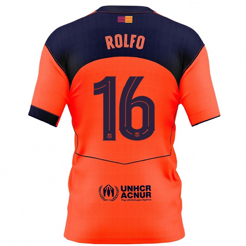 Danxen Hombre Camiseta Fridolina Rolfö #16 Naranja Marino Equipación Tercera 2025/26 La Camisa