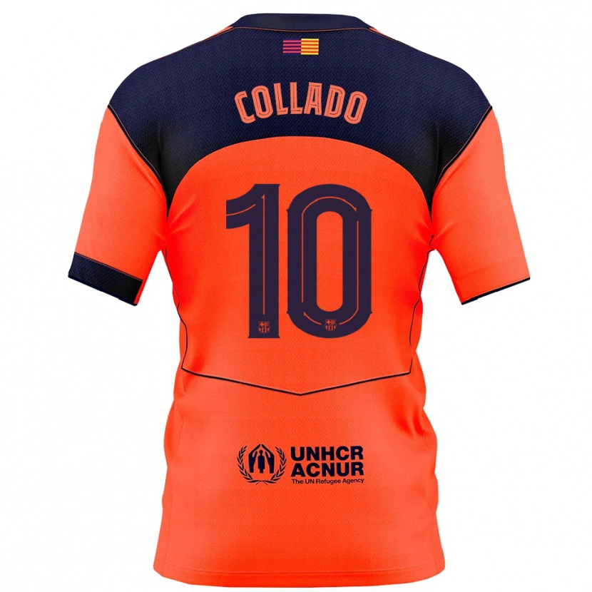 Danxen Hombre Camiseta Alex Collado #10 Naranja Marino Equipación Tercera 2025/26 La Camisa