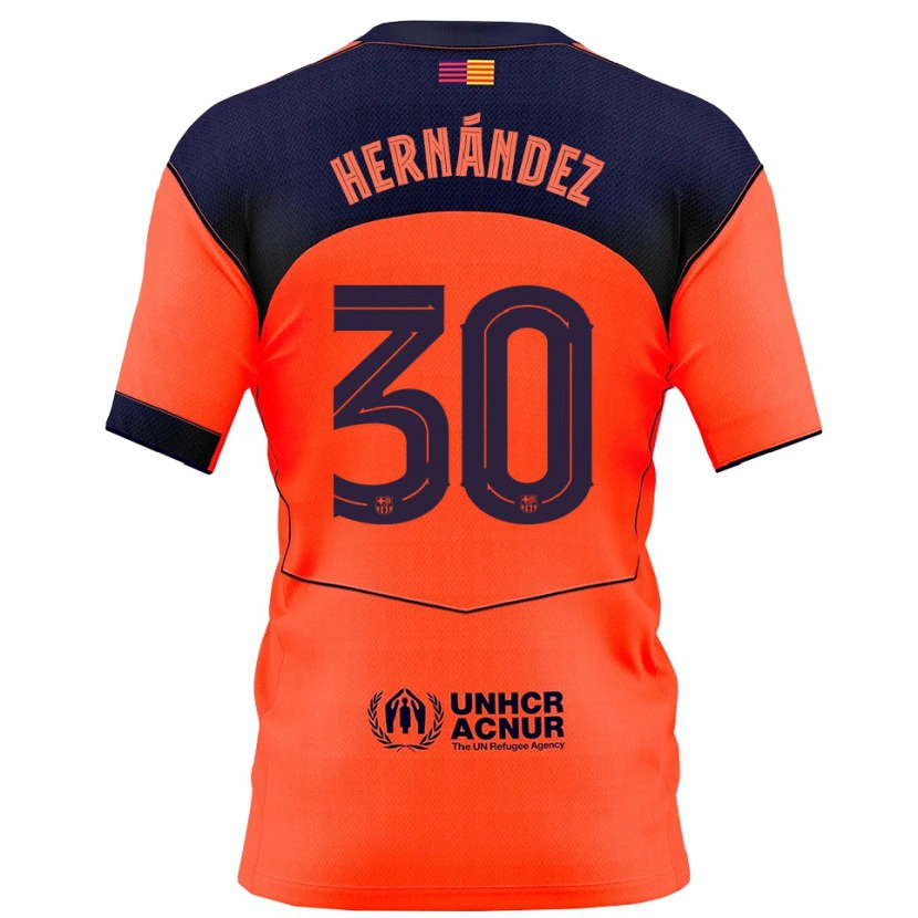 Danxen Hombre Camiseta Juan Hernández #30 Naranja Marino Equipación Tercera 2025/26 La Camisa