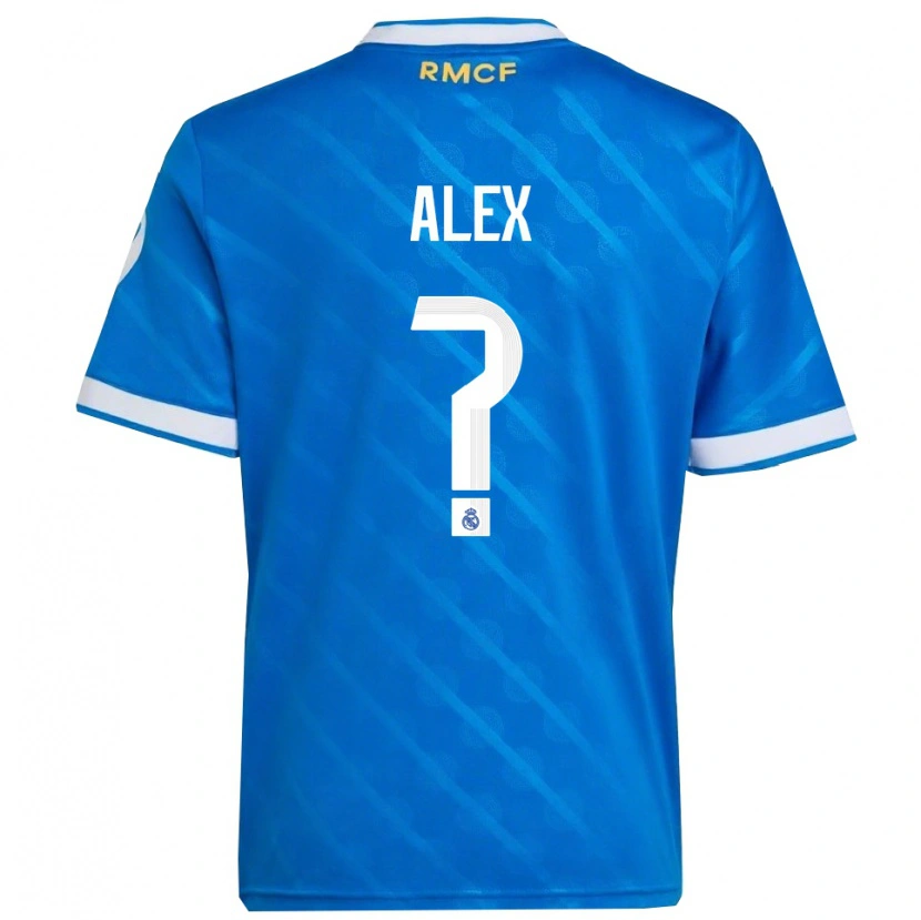 Danxen Hombre Camiseta Alex Sanchez #0 Azul Blanco Equipación Tercera 2025/26 La Camisa