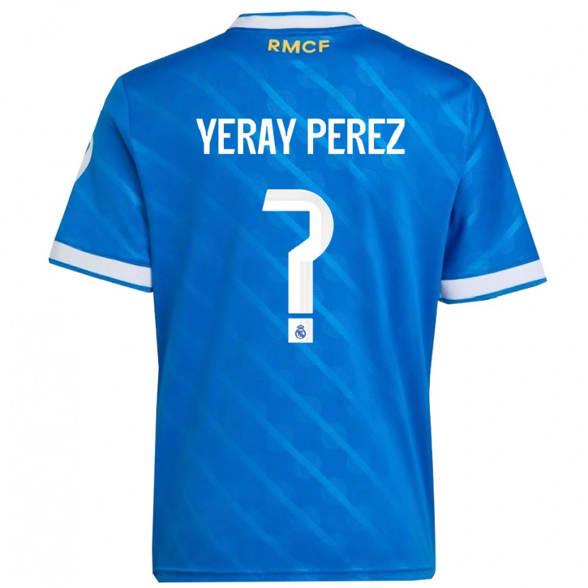 Danxen Hombre Camiseta Yeray Perez #0 Azul Blanco Equipación Tercera 2025/26 La Camisa