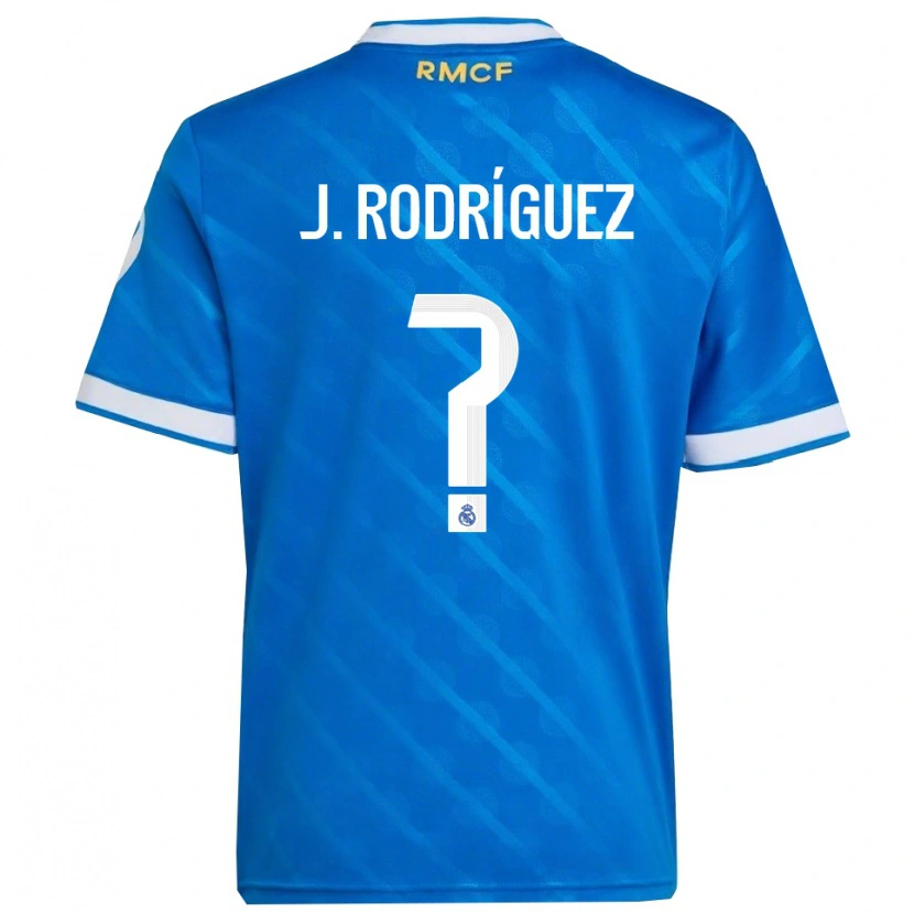 Danxen Hombre Camiseta Juan Rodríguez #0 Azul Blanco Equipación Tercera 2025/26 La Camisa