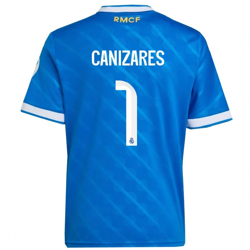 Danxen Hombre Camiseta Lucas Canizares #1 Azul Blanco Equipación Tercera 2025/26 La Camisa