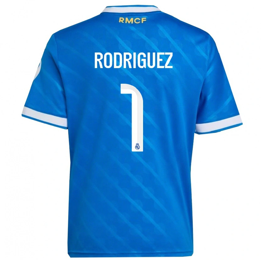 Danxen Hombre Camiseta Misa Rodriguez #1 Azul Blanco Equipación Tercera 2025/26 La Camisa