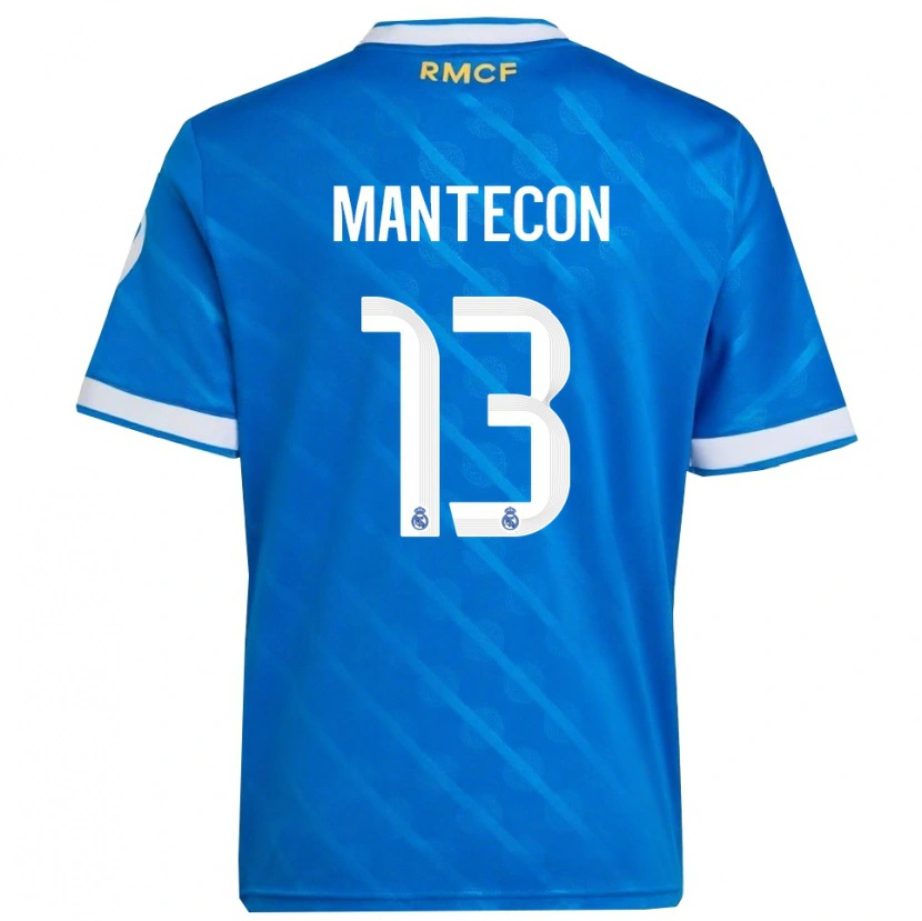 Danxen Hombre Camiseta Hugo Mantecón #13 Azul Blanco Equipación Tercera 2025/26 La Camisa