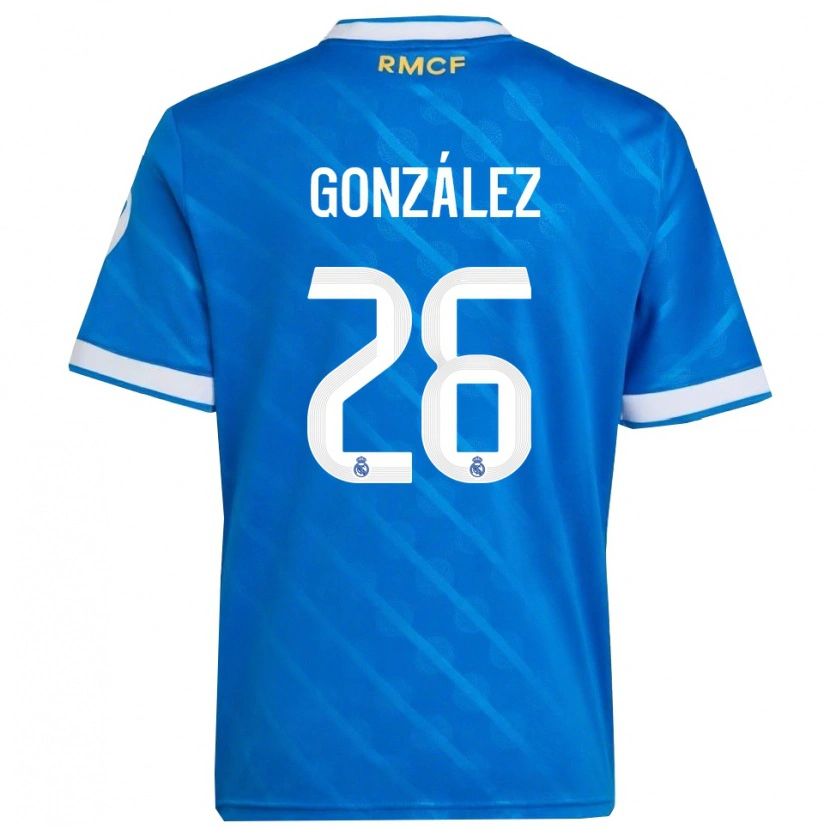 Danxen Hombre Camiseta Fran González #26 Azul Blanco Equipación Tercera 2025/26 La Camisa