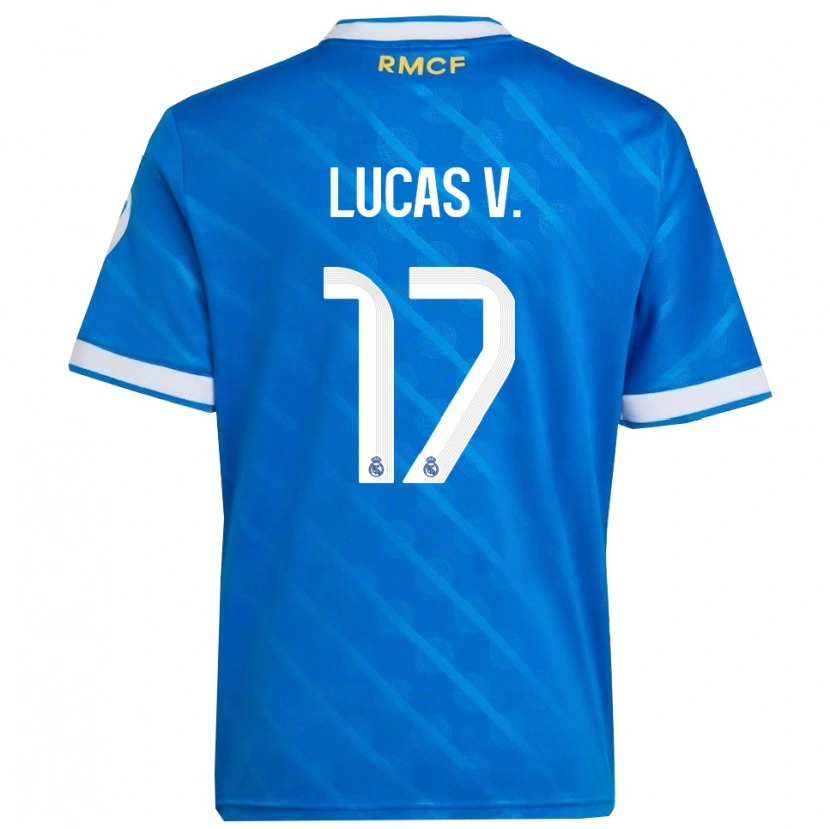Danxen Hombre Camiseta Lucas Vazquez #17 Azul Blanco Equipación Tercera 2025/26 La Camisa
