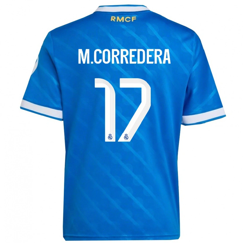 Danxen Hombre Camiseta Marta Corredera #17 Azul Blanco Equipación Tercera 2025/26 La Camisa