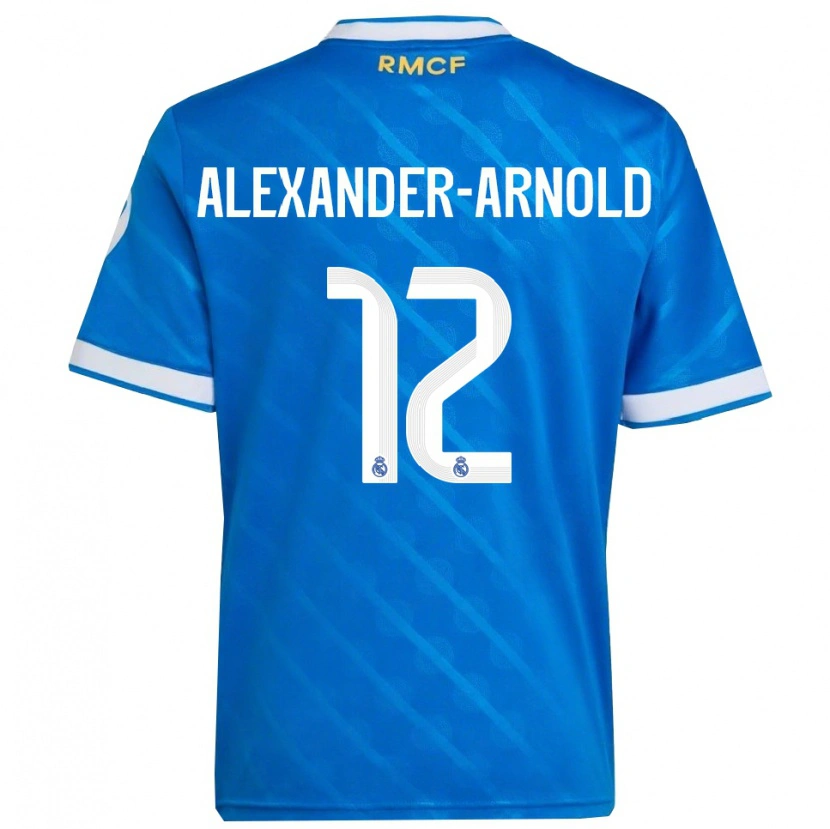 Danxen Hombre Camiseta Trent Alexander-Arnold #12 Azul Blanco Equipación Tercera 2025/26 La Camisa