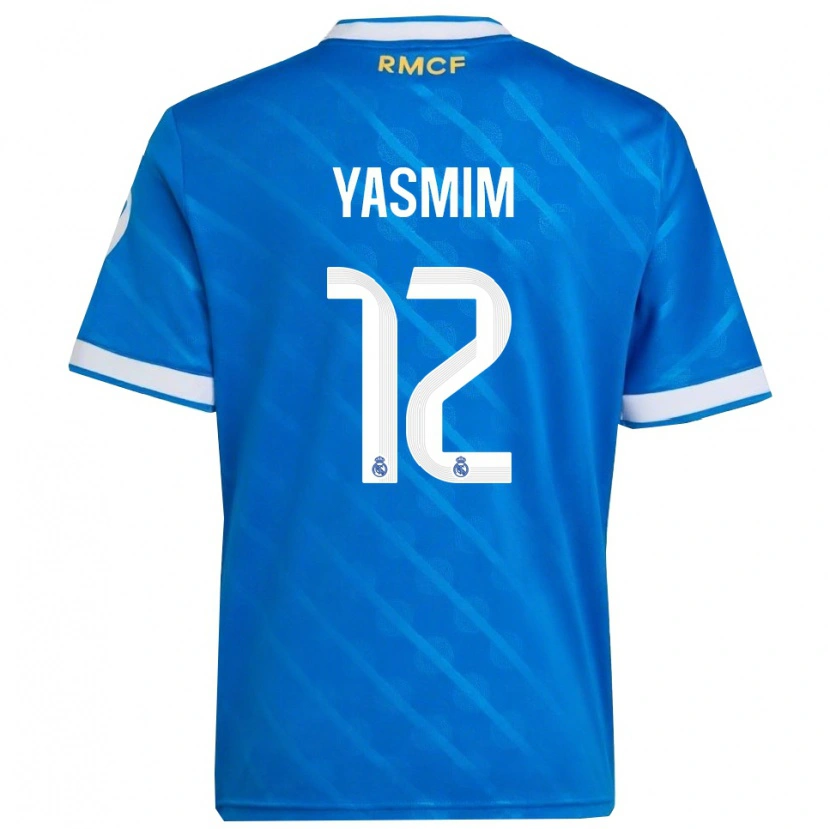 Danxen Hombre Camiseta Yasmim Assis Ribeiro #12 Azul Blanco Equipación Tercera 2025/26 La Camisa