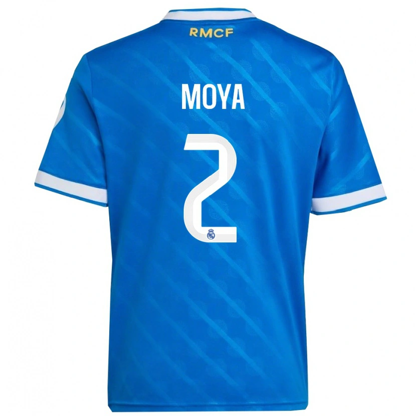 Danxen Hombre Camiseta Alejandro Moya #2 Azul Blanco Equipación Tercera 2025/26 La Camisa