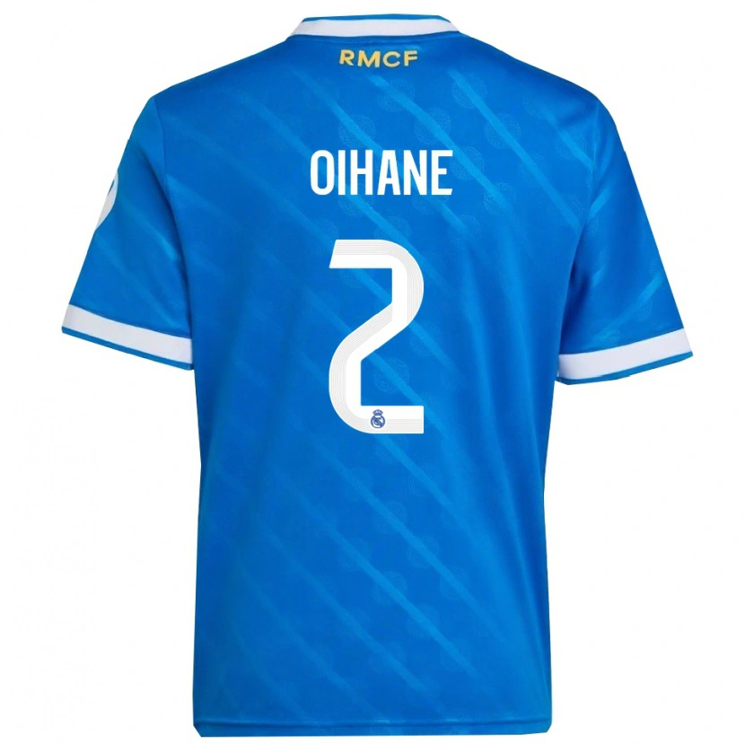 Danxen Hombre Camiseta Oihane Hernández #2 Azul Blanco Equipación Tercera 2025/26 La Camisa