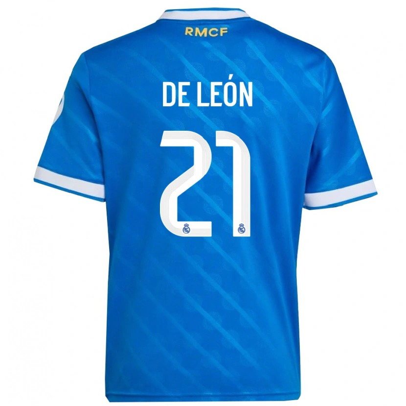 Danxen Hombre Camiseta Jeremy De León #21 Azul Blanco Equipación Tercera 2025/26 La Camisa
