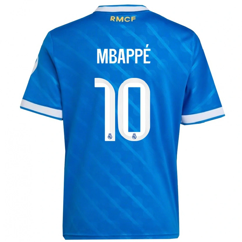 Danxen Hombre Camiseta Kylian Mbappé #10 Azul Blanco Equipación Tercera 2025/26 La Camisa
