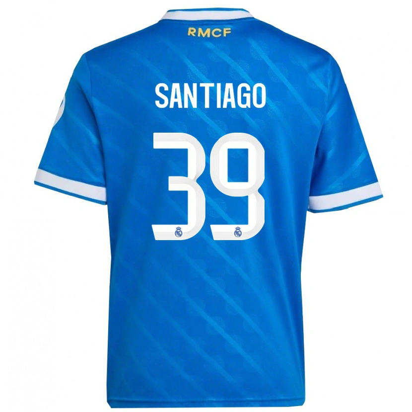 Danxen Hombre Camiseta Aimar Santiago #39 Azul Blanco Equipación Tercera 2025/26 La Camisa