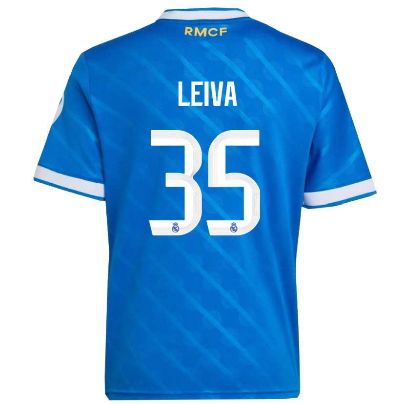 Danxen Hombre Camiseta Álvaro Leiva #35 Azul Blanco Equipación Tercera 2025/26 La Camisa