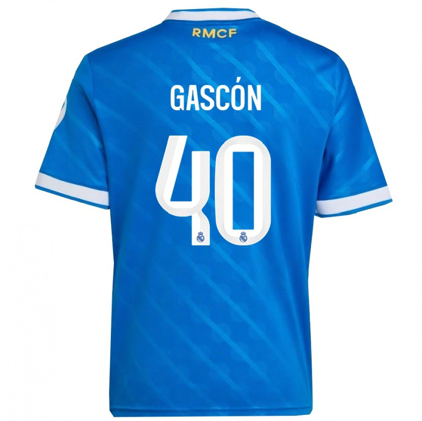 Danxen Hombre Camiseta Ignacio Gascón #40 Azul Blanco Equipación Tercera 2025/26 La Camisa